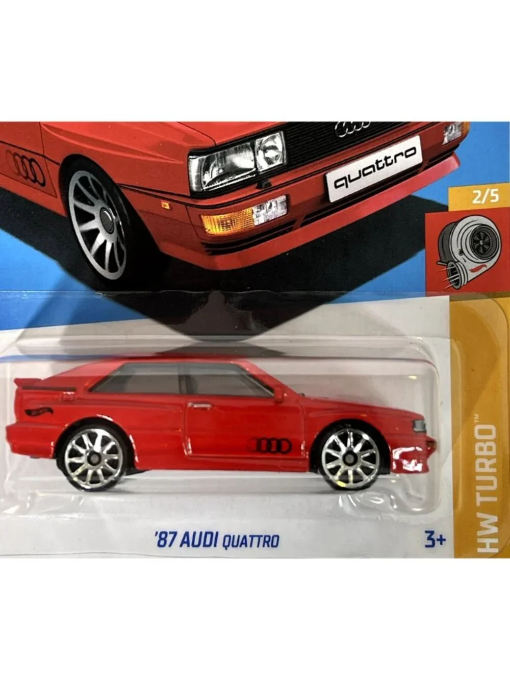 Hot Wheels '87 Audi Quattro HW Turbo 102/250 2/5 Red New for 2024 NOC